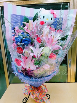 怏然心動傳情花束推薦南投花店雅楓花店百合玫瑰花束